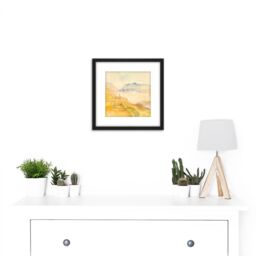 Artery8 Turner Ivrea Painting 8X8 Inch Square Wooden Framed Wall Art Print Picture with Mount in Black - thumbnail 2