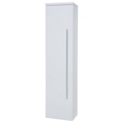 Clifton White Bathroom Wall Mounted Tall Boy Unit 1400mm High x 355mm Wide