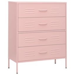 Berkfield Home Chest of Drawers Pink 80x35x101.5 cm Steel - thumbnail 2