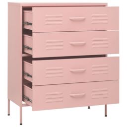 Berkfield Home Chest of Drawers Pink 80x35x101.5 cm Steel - thumbnail 6