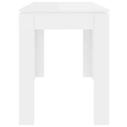 Berkfield Home Dining Table High Gloss White 120x60x76 cm Engineered Wood - Size: 120 x 60 x 76 cm - thumbnail 5