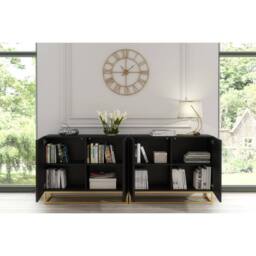 Creative Furniture Ripple Duo Sideboard 200cm - Black with Fluted Doors - thumbnail 3