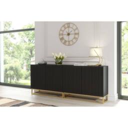 Creative Furniture Ripple Duo Sideboard 200cm - Black with Fluted Doors - thumbnail 6