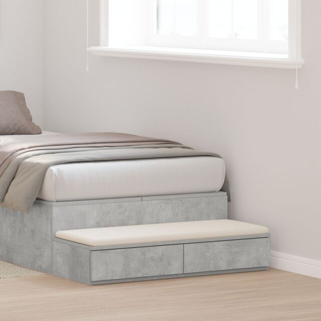 Berkfield Home Bed Drawers - Concrete Grey, 75 x 36.5 x 16.5 cm, Made of Engineered Wood in Grey - Size: 75 x 36.5 x 16.5 cm - image 1