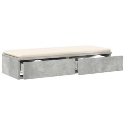 Berkfield Home Bed Drawers - Concrete Grey, 75 x 36.5 x 16.5 cm, Made of Engineered Wood in Grey - Size: 75 x 36.5 x 16.5 cm - thumbnail 3