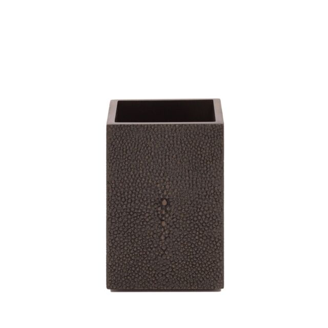Posh Trading Company Chelsea Toothbrush Holder - Faux Shagreen Chocolate in Brown - image 1