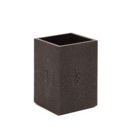Posh Trading Company Chelsea Toothbrush Holder - Faux Shagreen Chocolate in Brown - thumbnail 2