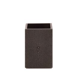 Posh Trading Company Chelsea Toothbrush Holder - Faux Shagreen Chocolate in Brown - thumbnail 1