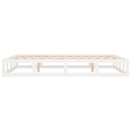 Berkfield Home Bed Frame without Mattress White 135x190 cm Double Double Solid Wood - thumbnail 6