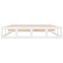 Berkfield Home Bed Frame without Mattress White 135x190 cm Double Double Solid Wood - thumbnail 5