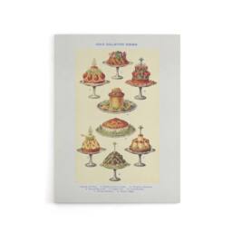 "Artery8 Cold Collation Dishes Kitchen Decor Mrs Beeton Canvas Wall Art Print in Yellow - Size: W12"" x H16""" - thumbnail 1