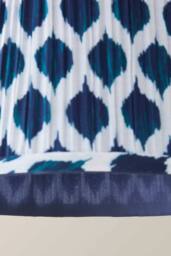 ValueLights Elijah Blue Ikat Pleated Fabric Tapered Lamp Shade with Bulb in Bright Blue - Size: Small - thumbnail 5