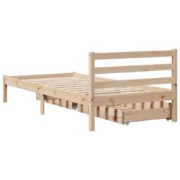 Berkfield Home Bed Frame without Mattress 90x190 cm Single Solid Wood Pine in Brown - thumbnail 6