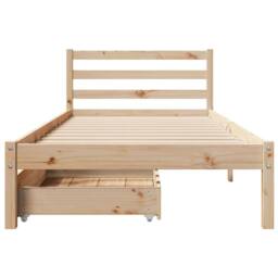 Berkfield Home Bed Frame without Mattress 90x190 cm Single Solid Wood Pine in Brown - thumbnail 4