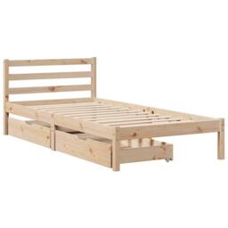 Berkfield Home Bed Frame without Mattress 90x190 cm Single Solid Wood Pine in Brown - thumbnail 3