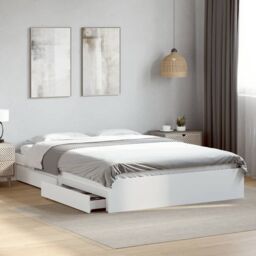 Berkfield Home Bed Frame with Drawers without Mattress White 160x200 cm - thumbnail 1