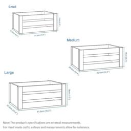 FLAVORA Large-White Wash Home Storage Wooden Crate in White - Size: 500mm - thumbnail 2