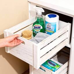 FLAVORA Large-White Wash Home Storage Wooden Crate in White - Size: 500mm - thumbnail 5