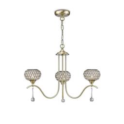 Netlighting Chelsie Ceiling Pendant 3 Light Antique Brass Clear Glass in Bronze - thumbnail 4