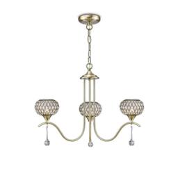 Netlighting Chelsie Ceiling Pendant 3 Light Antique Brass Clear Glass in Bronze - thumbnail 1