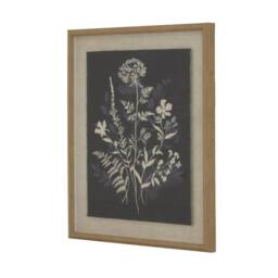 Hill Interiors Flora & Fauna Collection Meadow Beaded Linen Framed Wall Art in White - thumbnail 2