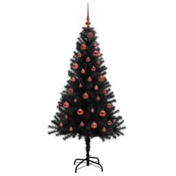Berkfield Home Christmas Tree with 150 LEDs with Stand Black 150 cm PVC - thumbnail 4