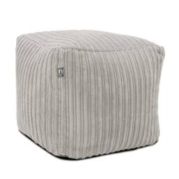 rucomfy Beanbags rucomfy Indoor Jumbo Cord Bean Bag Footstool - Cube Pouffe in Light Grey - thumbnail 3