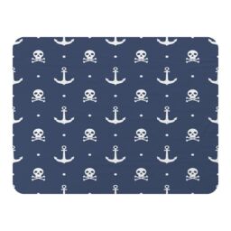 Benjamin Tate Design Anchor With Skull & Bones Blanket in Natural - Size: 120 cm x 150 cm - thumbnail 1