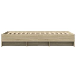 Berkfield Home Bed Frame without Mattress Sonoma Oak 90x200 cm Engineered Wood in Brown - thumbnail 6