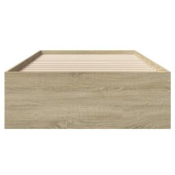 Berkfield Home Bed Frame without Mattress Sonoma Oak 90x200 cm Engineered Wood in Brown - thumbnail 5