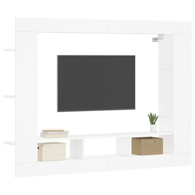Berkfield Home TV Cabinet White 152x22x113 cm Engineered Wood - Size: 152 x 22 x 113 cm - image 1