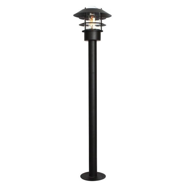 Netlighting Helsingor 1 Light Outdoor Coastal Bollard Lantern Black IP44 E27 - image 1