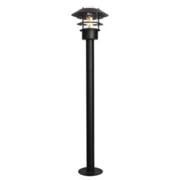 Netlighting Helsingor 1 Light Outdoor Coastal Bollard Lantern Black IP44 E27 - thumbnail 1