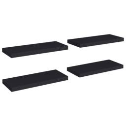 Berkfield Home Durable Floating Wall Shelves 4 pcs Black 60x23.5x3.8 cm MDF - thumbnail 3