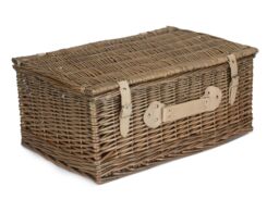 Red Hamper Wicker 56cm Antique Wash Picnic Basket in Grey - thumbnail 2