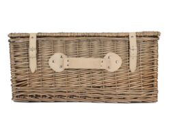 Red Hamper Wicker 56cm Antique Wash Picnic Basket in Grey - thumbnail 4