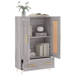 Berkfield Home Highboard Grey Sonoma 69.5x31x115 cm Engineered Wood - thumbnail 4