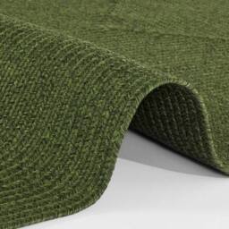 THE RUGS Indoor Outdoor Trenzado Rug Polypropylene Bordered Plain Design in Green - Size: 200 cm x 290 cm - thumbnail 3