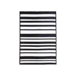 Charles Bentley Lightweight Waterproof Indoor/Outdoor Rug in Black - Size: 120 cm x 170 cm - thumbnail 1
