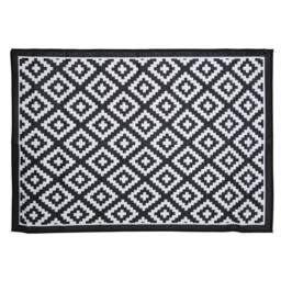Charles Bentley Lightweight Waterproof Indoor/Outdoor Rug in Black - Size: 120 cm x 170 cm - thumbnail 2