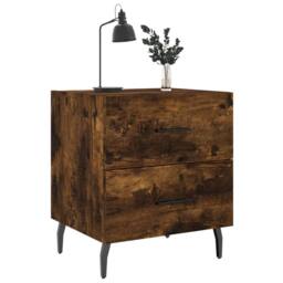 Berkfield Home Bedside Cabinets 2 pcs Smoked Oak 40x35x47.5 cm Engineered Wood in Brown - thumbnail 3