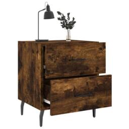 Berkfield Home Bedside Cabinets 2 pcs Smoked Oak 40x35x47.5 cm Engineered Wood in Brown - thumbnail 4
