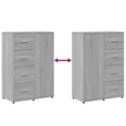 Berkfield Home Sideboard Grey Sonoma 60x31x84 cm Engineered Wood - Size: 60 x 31 x 84 cm - thumbnail 8