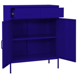 Berkfield Home Storage Cabinet Navy Blue 80x35x101.5 cm Steel - thumbnail 5