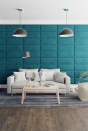 Aspire EasyMount Wall Mounted Upholstered Panels, Modular DIY Headboard in Plush Velvet Fabric (Pack of 4) in Silver - thumbnail 4