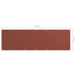 Berkfield Home Balcony Screen Terracotta 90x300 cm Oxford Fabric in Brown - thumbnail 5