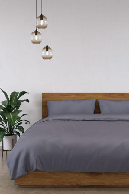 Panda London 100% Bamboo Complete Bedding Set in Dark Grey - Size: Double - image 1