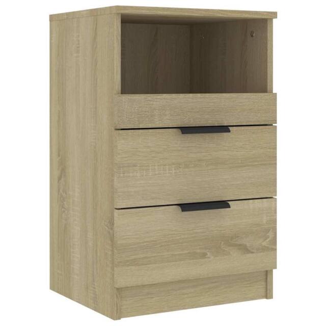 Berkfield Home Elegant Bedside Cabinets 2 pcs Sonoma Oak Engineered Wood in Light Sand - image 1