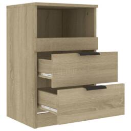 Berkfield Home Elegant Bedside Cabinets 2 pcs Sonoma Oak Engineered Wood in Light Sand - thumbnail 6