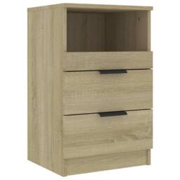 Berkfield Home Elegant Bedside Cabinets 2 pcs Sonoma Oak Engineered Wood in Light Sand
